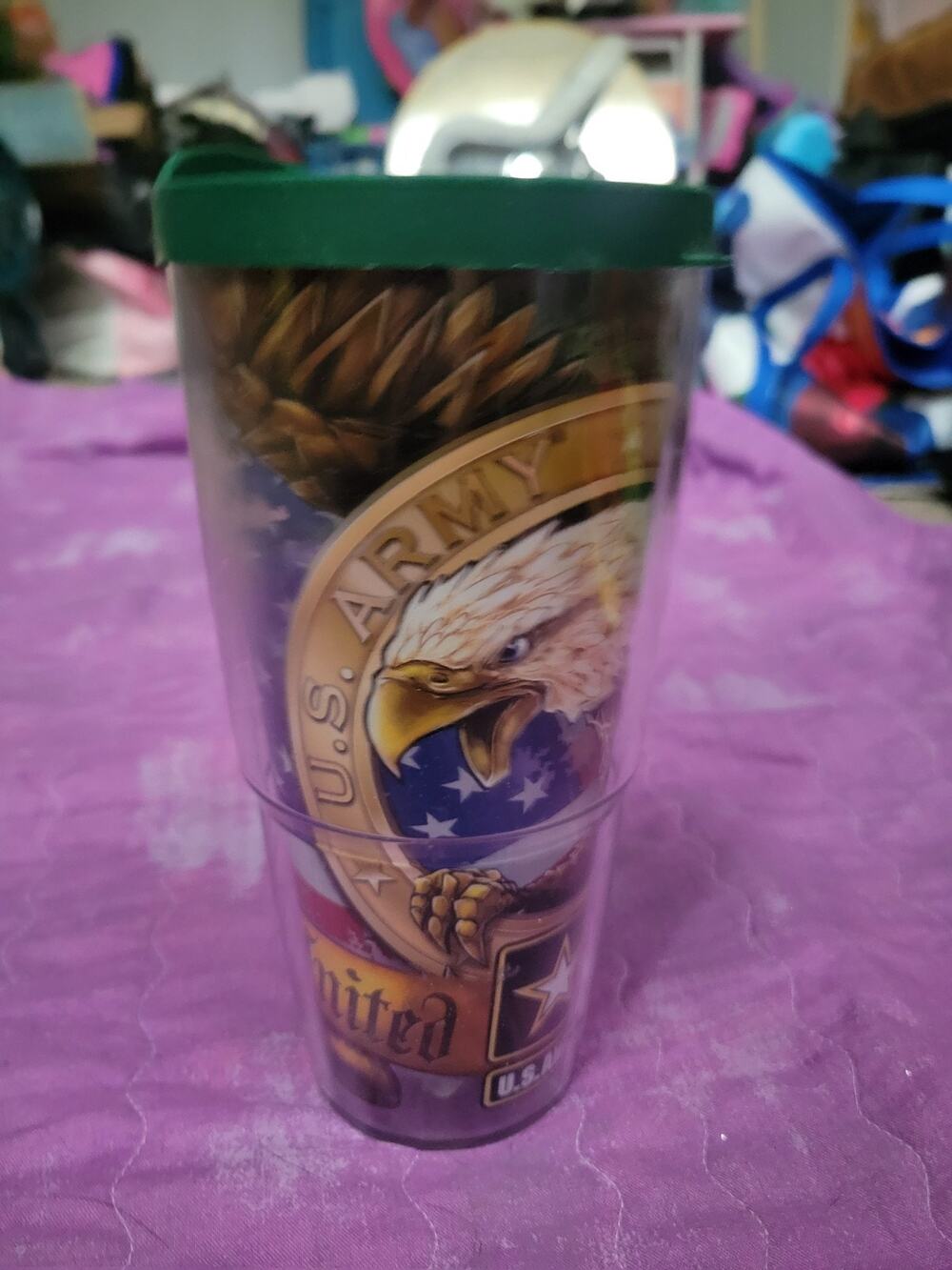 Tervis 24 OZ Clear Tumbler With Lid United States Army
